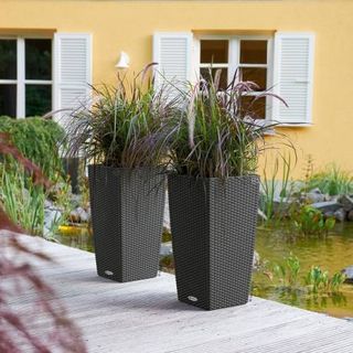 Maceta LECHUZA Cubico Cottage granito autorriego 15222