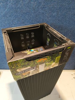 Maceta LECHUZA Cubico Cottage granito autorriego 15222