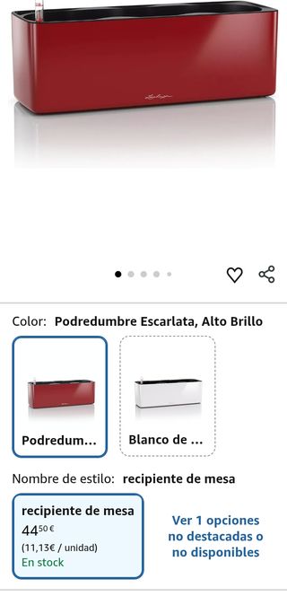 Maceta LECHUZA Cube Glossy Triple Rojo Brillante 13672