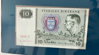 Billete Suecia 10 Kronor 1979