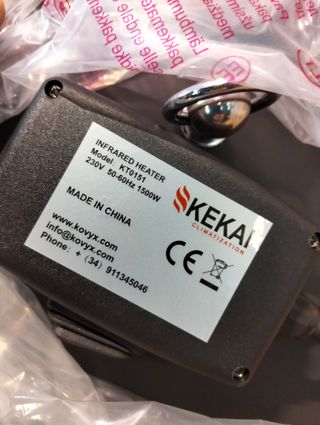 Calefactor Techo Kekai Infrarrojos 1500W 42,5x42,5x12 cm KT0151