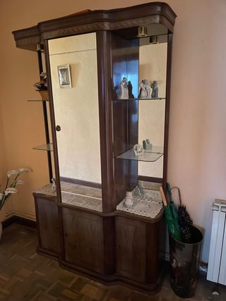 Armario recibidor madera y cristal