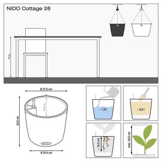 Maceta Colgante LECHUZA NIDO Cottage Blanca