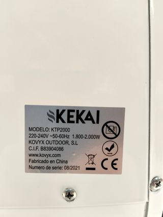 Calefactor eléctrico 2000W convector Kekai Slim KTP2000 para hogar