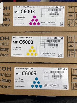 Toners Ricoh MP C6003 Magenta, Amarillo, Cian