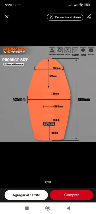 Funda asiento moto Enduro/Cross Azul/Naranja
