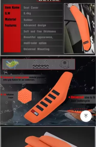 Funda asiento moto Enduro/Cross Azul/Naranja