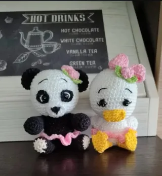 Panda e Papera Amigurumi Fatti a Mano