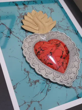 Quadro Sacro Cuore Ex Voto