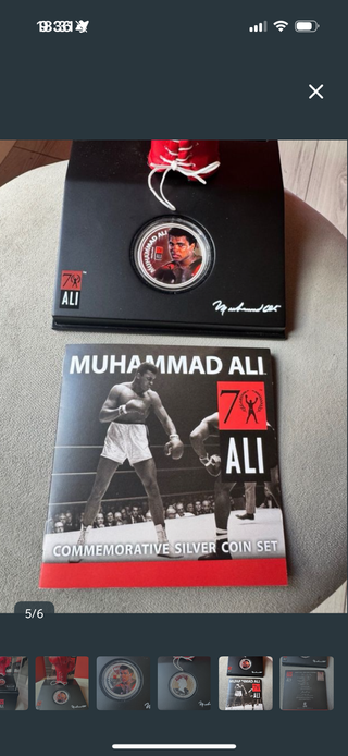 Guante y moneda Muhammad Ali