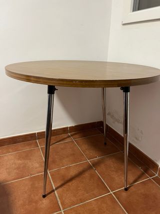 Mesa redonda madera y metal