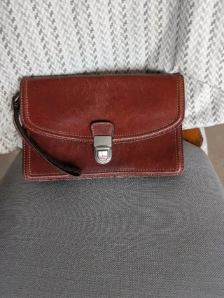 Borsello a mano uomo in vera pelle vintage - Italy