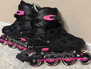 Patines en línea Story negros y rosas