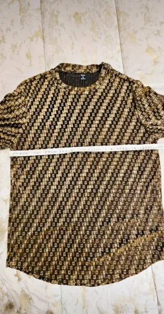 T-shirt Shein uomo M oro nero