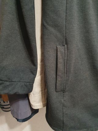 Abrigo gris con bordado mujer Talla M