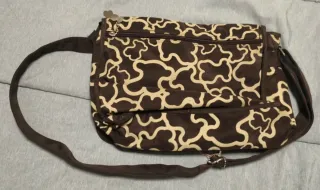 Bolso bandolera mujer marrón y beige