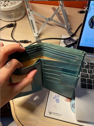 Monedero Cuero Verde