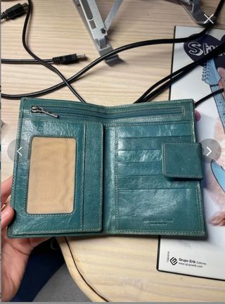 Monedero Cuero Verde