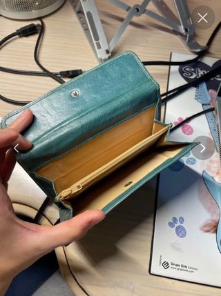 Monedero Cuero Verde