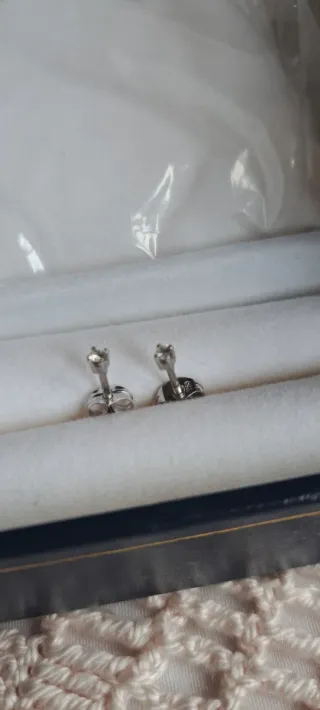 Pendientes oro blanco y brillantes