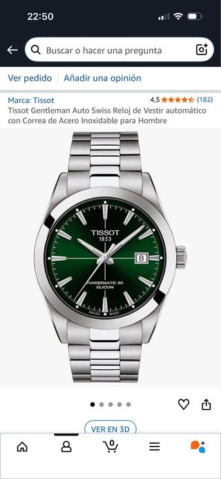 Reloj Tissot Gentleman Automático Verde