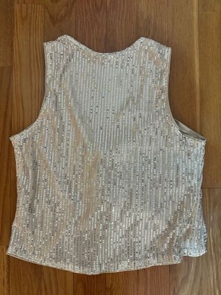 Top Shein Dorado Lentejuelas Mujer