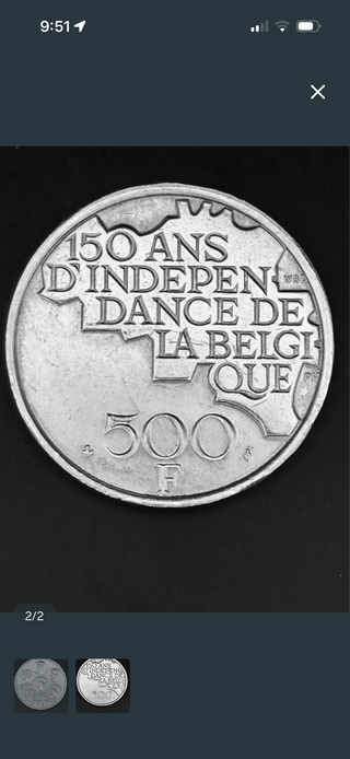 500 Francos Bélgica 1980
