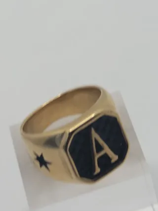 Anillo Acero Quirúrgico Chapado Oro A
