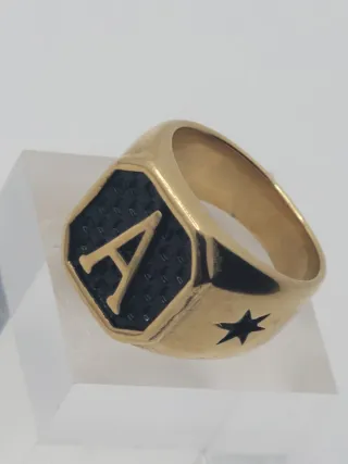 Anillo Acero Quirúrgico Chapado Oro A
