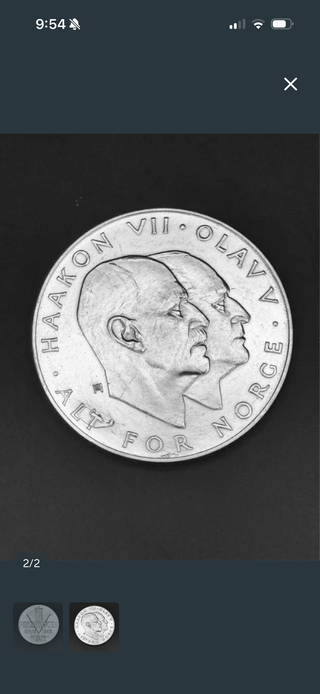 25 Coronas Noruega 1970