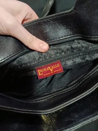 Bolso Negro Cuero Laura Valle