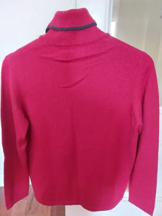 Jersey Burberry Mujer Cuello Alto Rojo Talla L