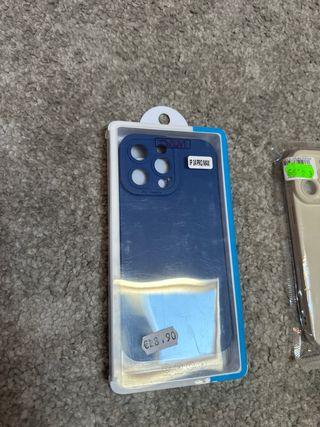 2 Fundas iPhone 14 Pro Max azul y beige