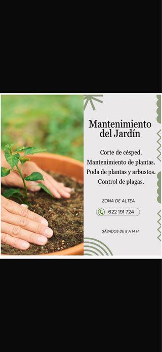 Mantenimiento de jardines a particular