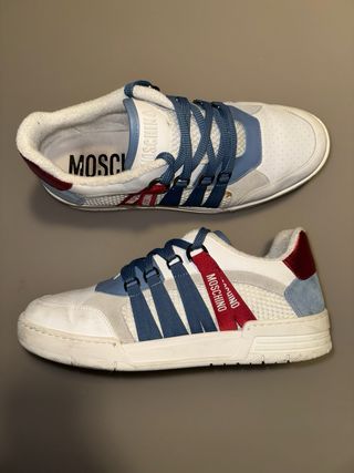 Sneakers Moschino Bianche e Blu