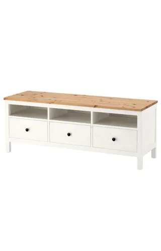 Mueble TV Hemnes, color blanco y madera.