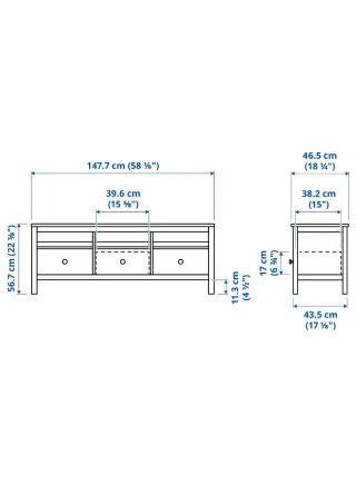 Mueble TV Hemnes, color blanco y madera.