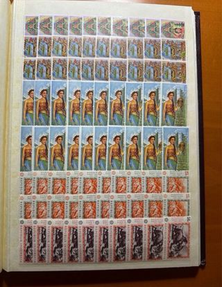 Lote 3 álbumes sellos antiguos