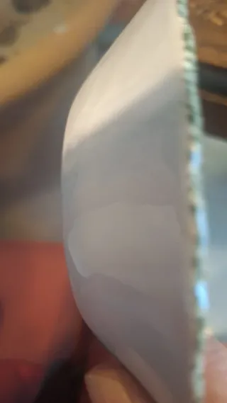 Cuenco decorativo inglés verde y blanco