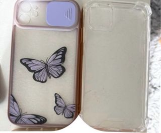 2 custodie iPhone 11 Farfalle Viola