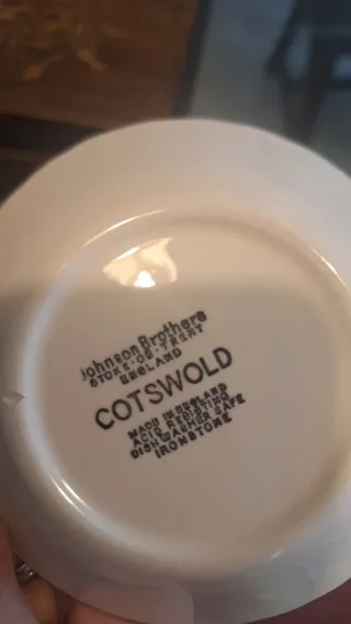 Cuenco inglés porcelana paisaje marrón