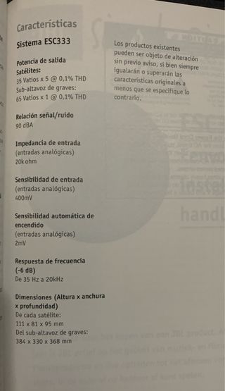 Altavoces Satélites 5.1 JBL ESC333