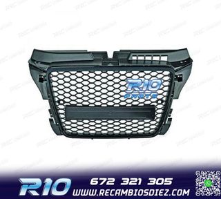PARRILLA AUDI A3 8P 8PA 08-12 LOOK RS3 NEGRO