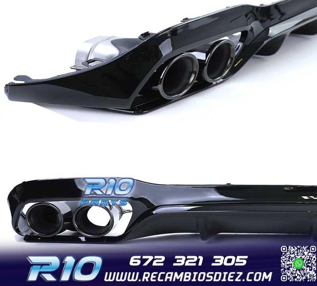 DIFUSOR MERCEDES CLASE E W213 SEDAN 16-19 LOOK AMG E53 NEGRO