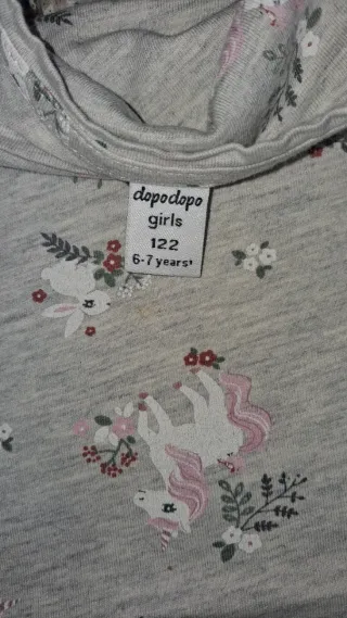 Vestito cotone bambina unicorno floreale