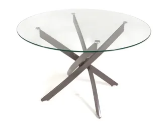 Tavolo da pranzo in vetro e metallo - Nuovo