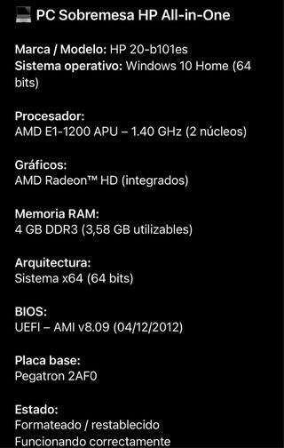 HP Pavilion 20 All-in-One PC