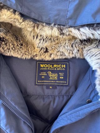 Piumino Woolrich donna blu con cappuccio