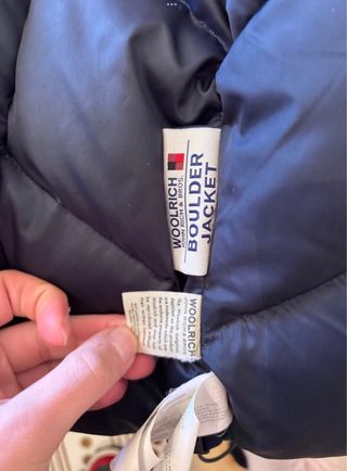 Piumino Woolrich donna blu con cappuccio