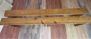 Lote de 2 bancos de madera rústicos 2,40 metros